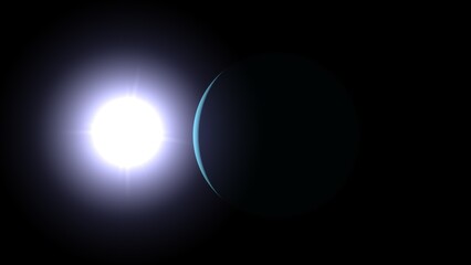 The planet Uranus and space. 3d illustration © Wublie