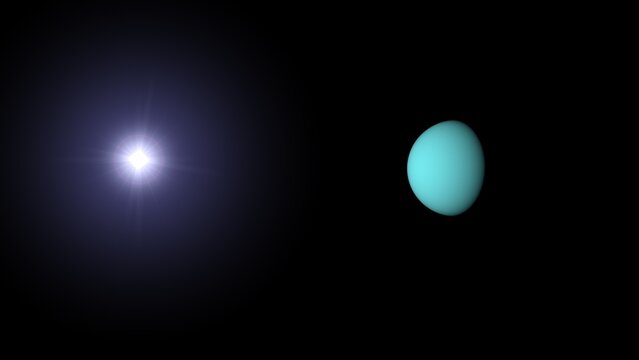 The planet Uranus and space. 3d illustration