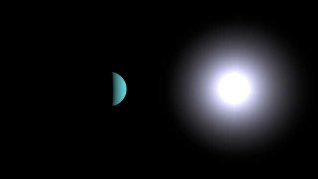 The planet Uranus and space. 3d illustration