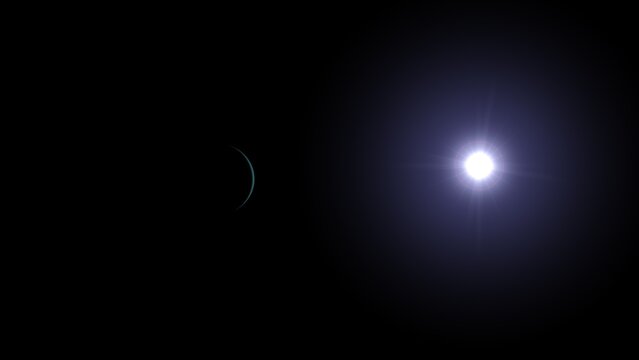 The planet Uranus and space. 3d illustration