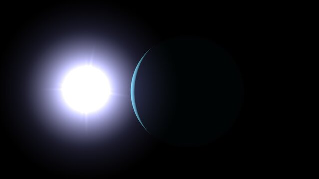 The planet Uranus and space. 3d illustration