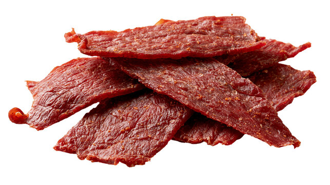 Savory seasoned thin slices of dried beef jerky meat snack