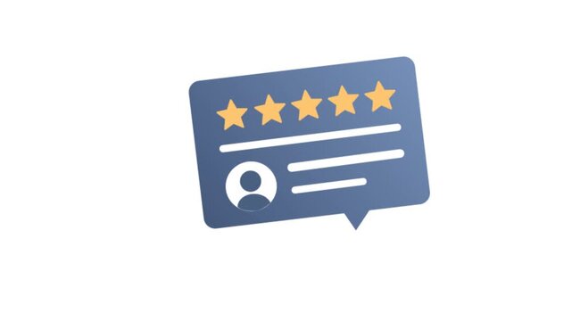 Customer review and five star rating feedback icon 3D vector illustration