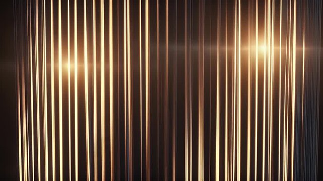 Elegant Amber Illuminated Stripes Form a Shimmering Curtain of Metallic Highlights and Deep Black Gaps