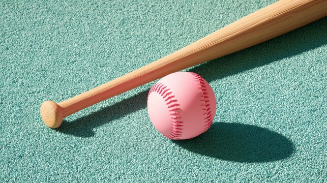 Pink Baseball on white background,Baseball player hitting ball with bat,home run,baseball or t shirt, posters and banner,sport day, ball Icon Concept,Vector Template.