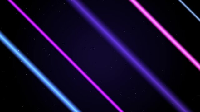 Neon glowing diagonal light streaks abstract background, with particle dust, overlay d