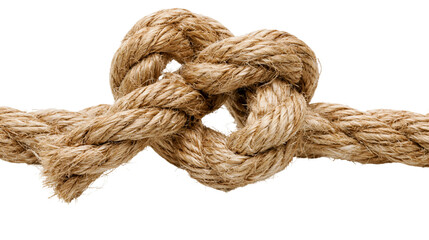 Sturdy brown natural fiber rope tied in a secure figure-eight knot © Fionnan
