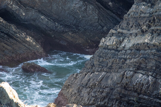 Dramatic Coastal Cliffs Meeting Turbulent Ocean