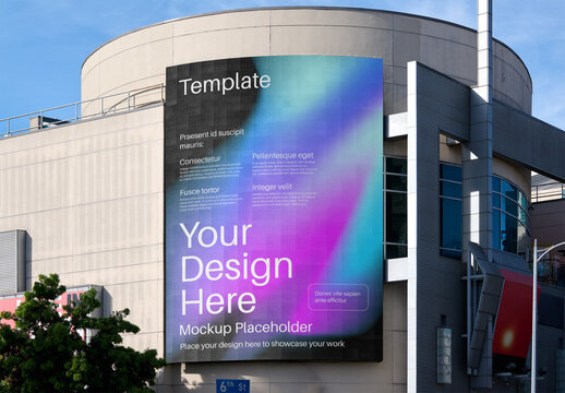 Mockup Of Customizable Large Billboard On Urban Street