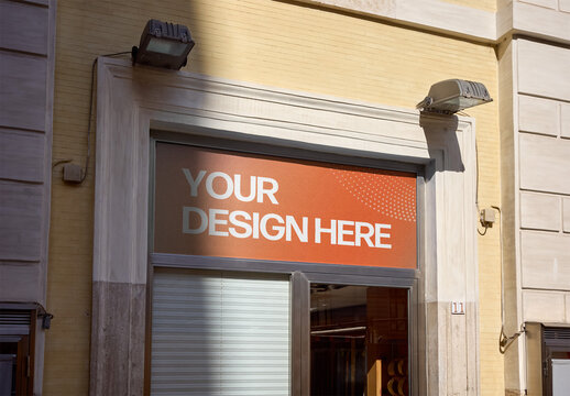 Mockup Of Customizable Storefront Sign In Rome