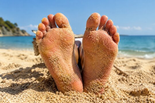 Urlaubsgef&uuml;hl - F&uuml;&szlig;e im Sand am Strand