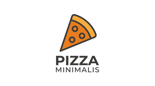 A simple flat vector illustration of a single slice of cheese pizza