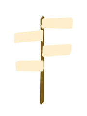 Hand drawn wooden directional signpost illustration © Sk