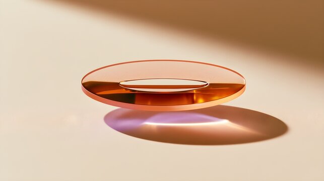 A flattened amber ellipse with a narrow curved slot
