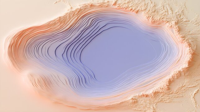 An abstract atoll formed from finely layered contour rings