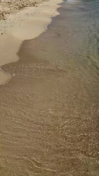 Sea surf on the Mediterranean Sea on the island of Mallorca,