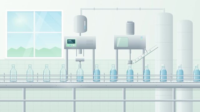 Automated Liquid Bottle Filling and Capping Machine Conveyor Line in Factory