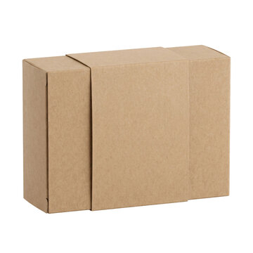 Kraft cardboard soap box with a matching belly band sleeve, a blank natural cosmetic packaging mockup, isolated on transparent background