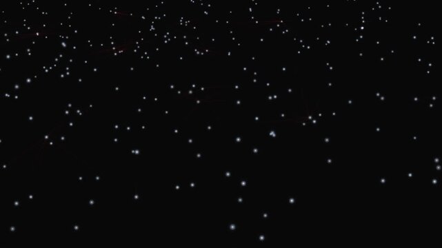 Glowing network nodes drift and activate across a dark void in a procedural 3D animation with subtle red links, symbolizing latent connectivity for tech openers