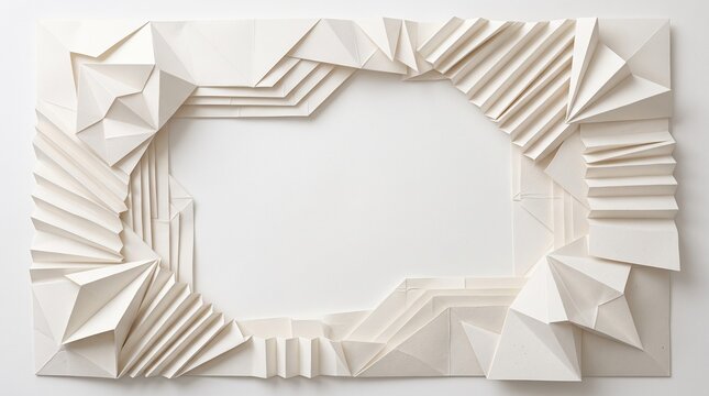 creased cardboard sheet sculpture modern abstract texture minimalist art craft design origami structure dimension pattern creativity handmade relief wall decor fine architecture