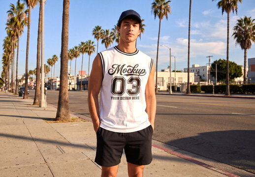 Men's Basketball Tank Top Mockup