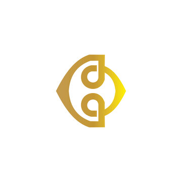 Golden Geometric Interlocking Loop Logo and Abstract Monogram Symbol