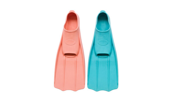 pink and cyan swimming flippers fins isolated on transparent background png