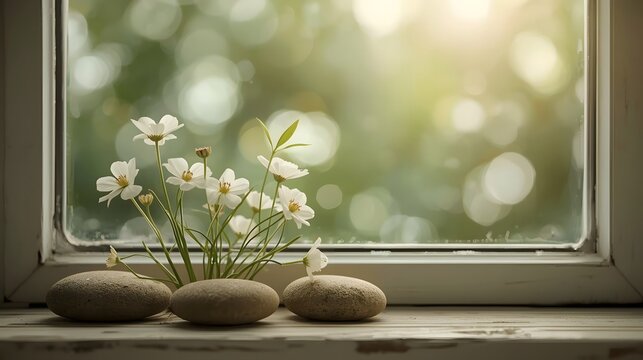 Tranquil Garden Macro Shot Representing Renewal