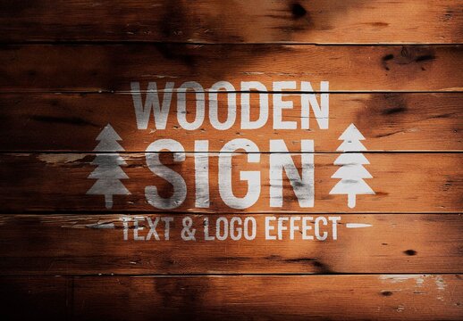 Vintage Wood Sign Text Effect For Poster And Social Media Design