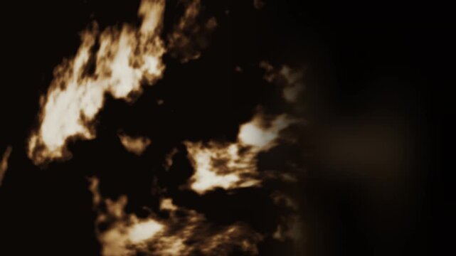Flowing smoke abstract background with copy space for text seamless loop in soft amber tones