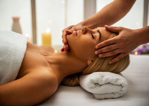 Relaxing Professional Facial Massage.