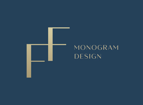 FF letter logo icon design. Classic style luxury initials monogram.