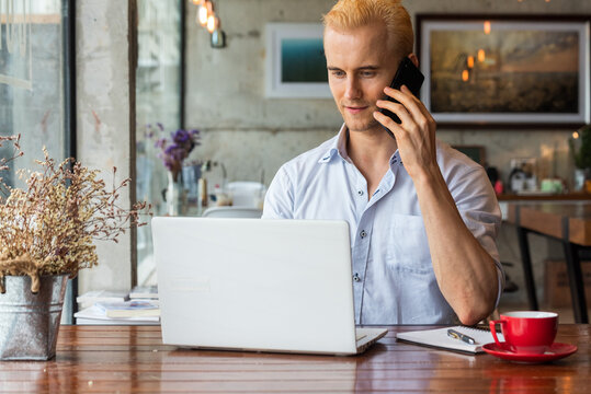 Man relax businessman hands typing keyboard use notebook computer laptop freelance home office. Man reading financial business report. Man working from home using laptop online meeting home office