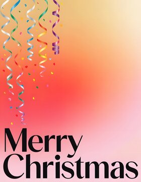 Colorful streamers decorate holiday post.