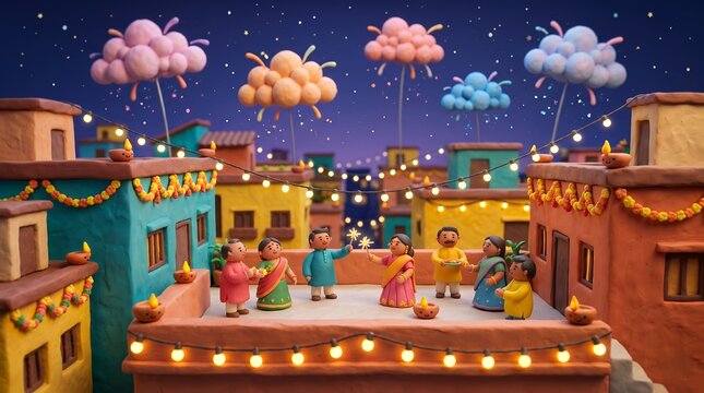 diwali background / wallpaper with diwali crackers and themed elements