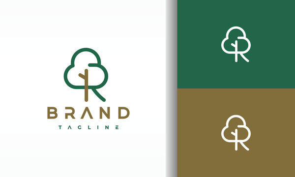 Stylized Tree Letter R Logo