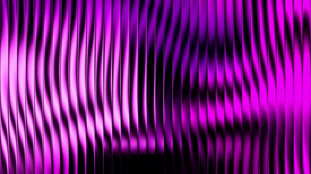 Glossy vertical stripes waving smoothly creating futuristic abstract background with shiny dynamic light reflections and sleek modern technological digital surface patterns
