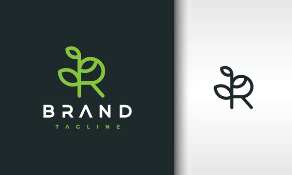 Stylized Letter R Nature Logo