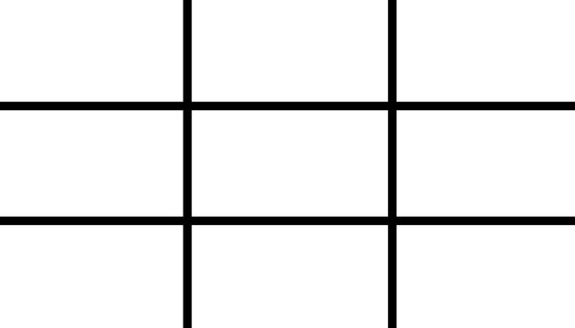 Black grid lines forming a simple layout or template isolated on a clean white background.