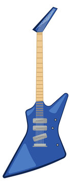 Bass guitar. Electric string music instrument cartoon icon