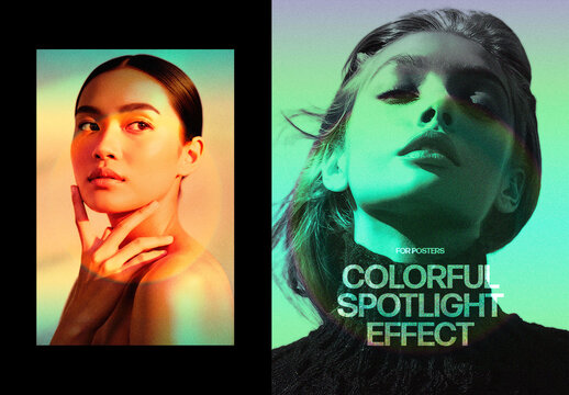 Vertical Colorful Spotlight Effect For Poster And Print Design