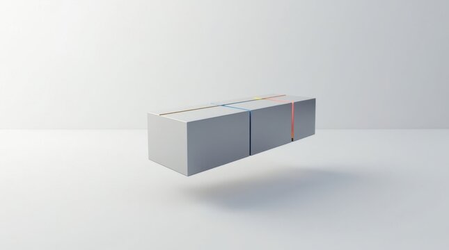 Icono de barra de progreso de tareas, representado como un bloque f&iacute;sico que flota en el aire, sobre un fondo moderno y minimalista