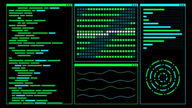 Multi-Window Tiling Hacker OS with Code Compiler HUD