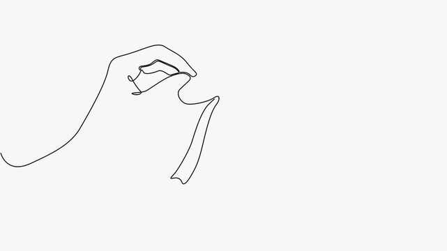 Continuous Line Art Animation Of Hands Tying Ribbon Bow Gift Wrapping Celebration