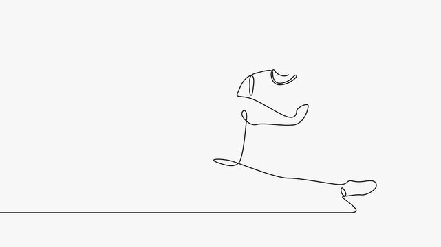 Continuous Line Art Animation Of Physiotherapist Examining Stretching Patient Knee Leg