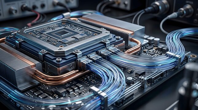 Advanced Liquid Cooled Processor Unit Integrated Into A High Performance Server Motherboard Architecture With Copper Cooling Pipes