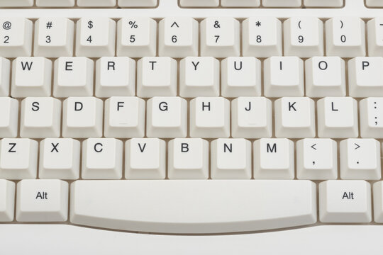 White computer keyboard background