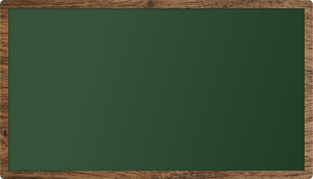 Blank Green Chalkboard with Wooden Frame