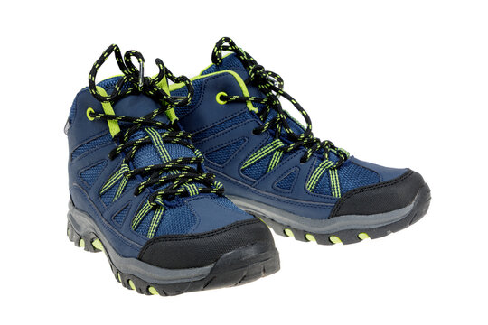 Man's winter mountain boots, isolated on white