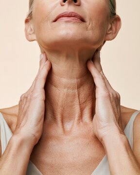  a self-massage to reduce folds on the neck